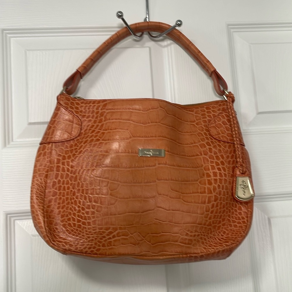 Cole Haan Handbag Leather Croc Embossed - Rare
